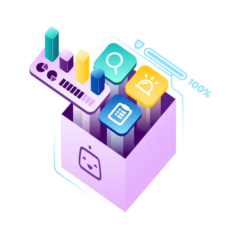 Illustration showing mobile app bundle size analysis with framework and asset breakdowns